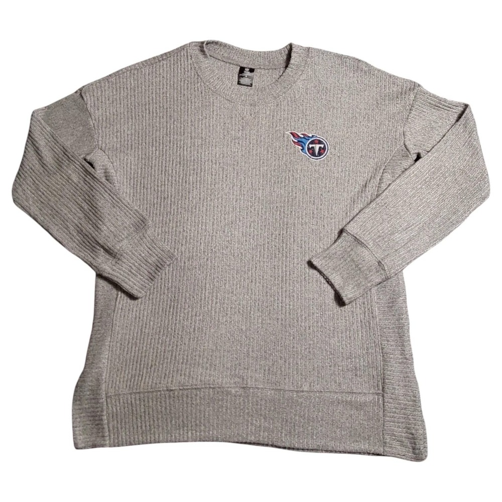 Tennessee Titans Crewneck Ribbed Pullover Sweatshirt Gray Women's Large NWT